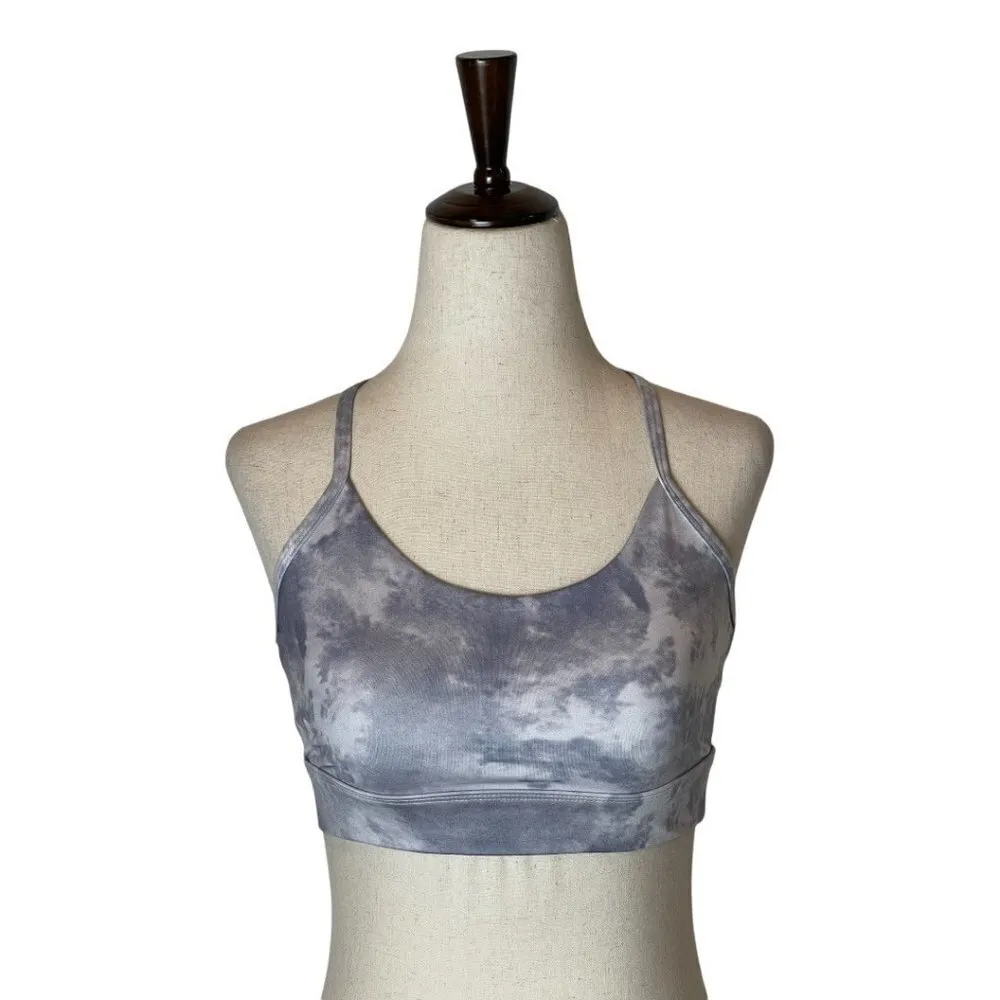 Pretty Little Thing Gray And White Scoop‎ Neck Racerback Sports Bra Size 2 - Image 2