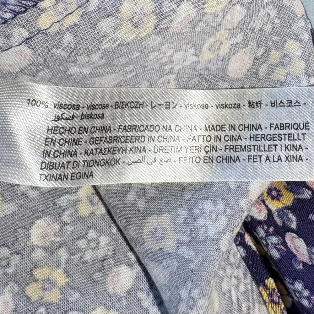 ZARA Feminine Floral Print V-Neck Long Sleeve Mini  Dress Sz Medium 💚 - Image 10