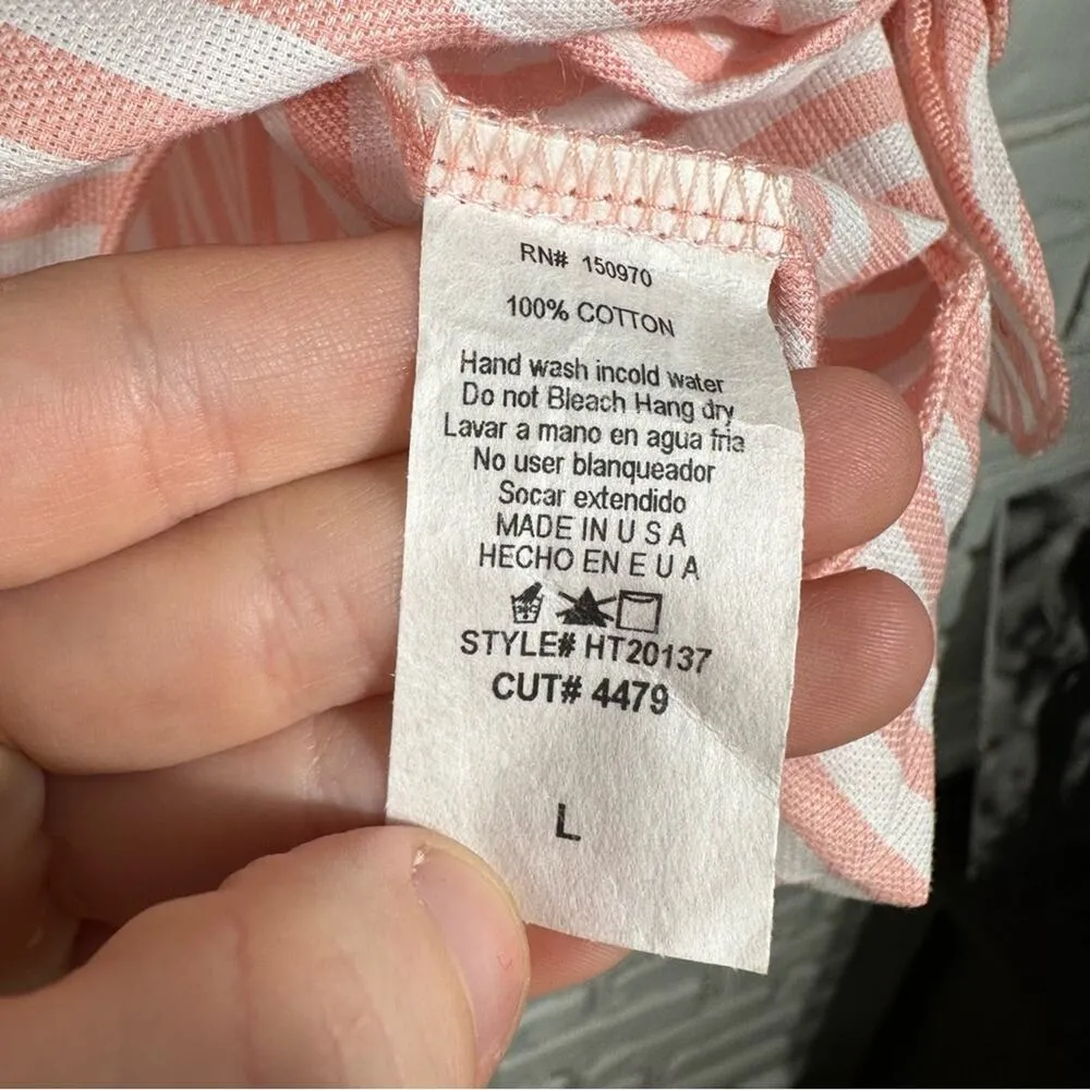 NWT Lavender Field Striped Tie Front Top Size Large - Image 5