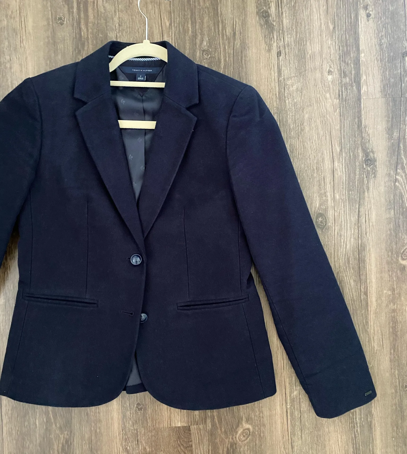 Navy Blue Velvet Blazer - Image 2
