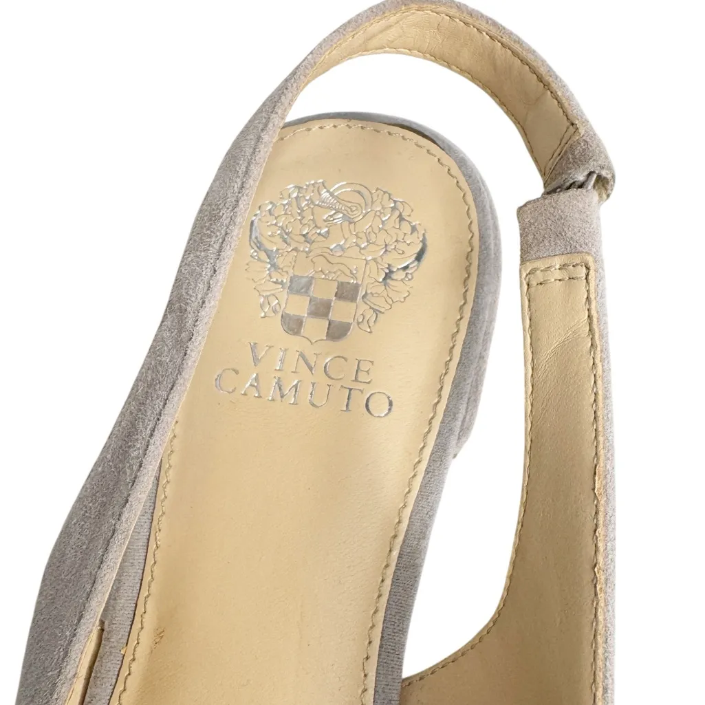 VINCE CAMUTO LIGHT GRAY SUEDE FLAT SLINGBACKS SZ 10 - Image 4