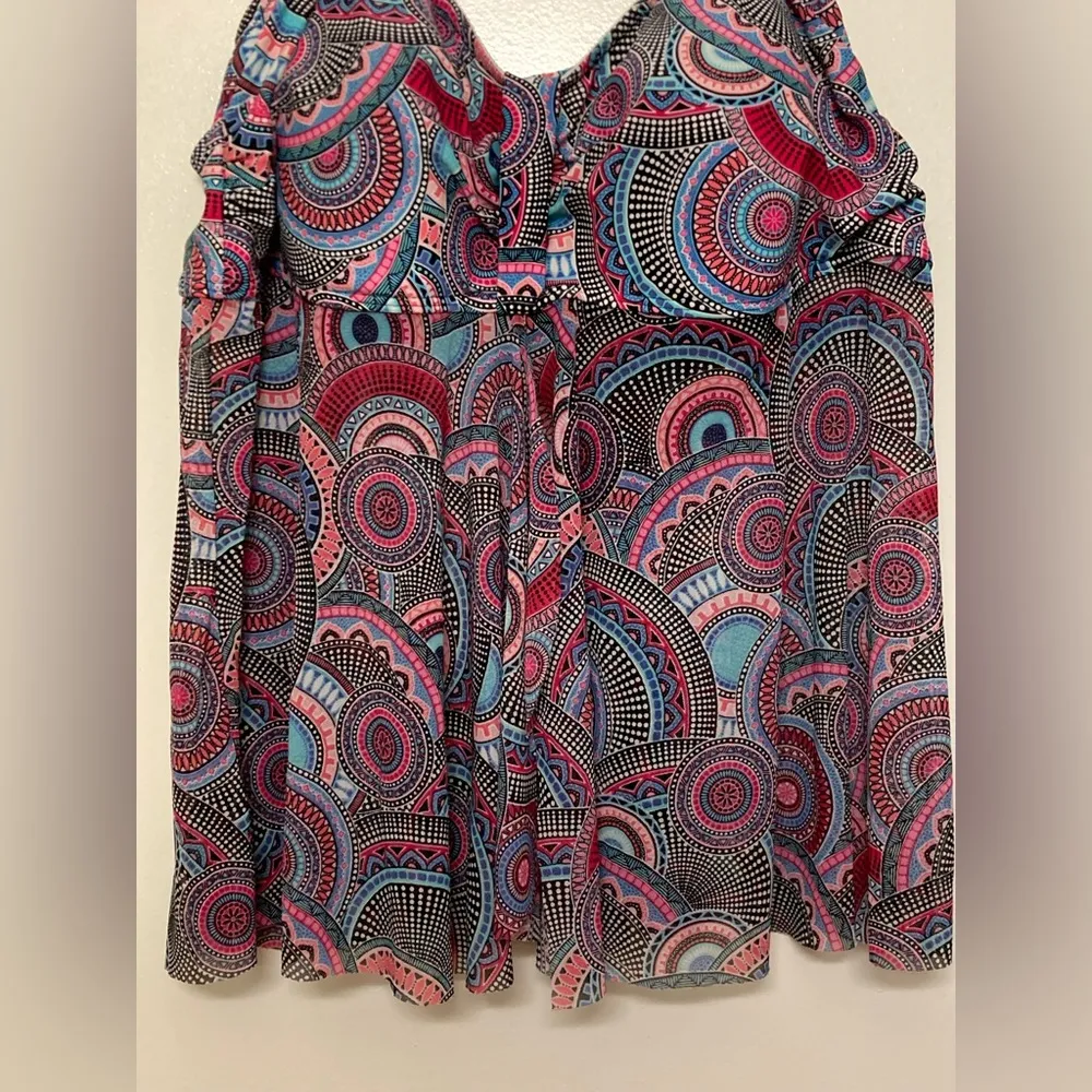 Croft & Borrow Pink & Blue Abstract Cami Swim Top! - Image 5