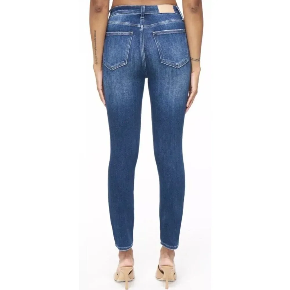 Pistola Anthropologie Aline High-Rise Skinny Crop Jeans Wave Blue Size 27 - Image 3