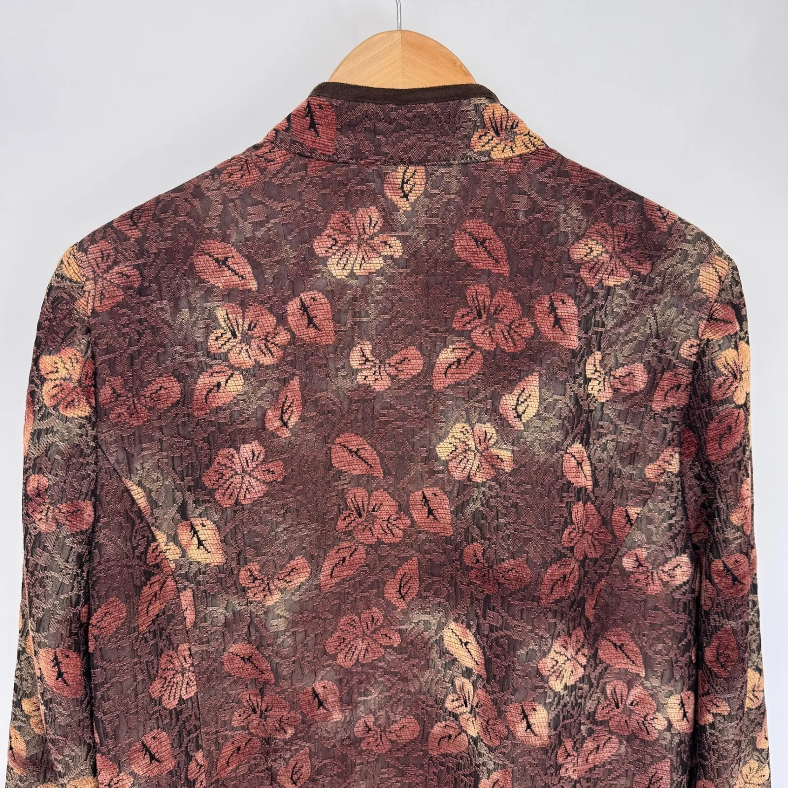 Christopher‎ & Banks Fall Floral Forest Fairy Tapestry Blazer Jacket Brown XL - Image 7