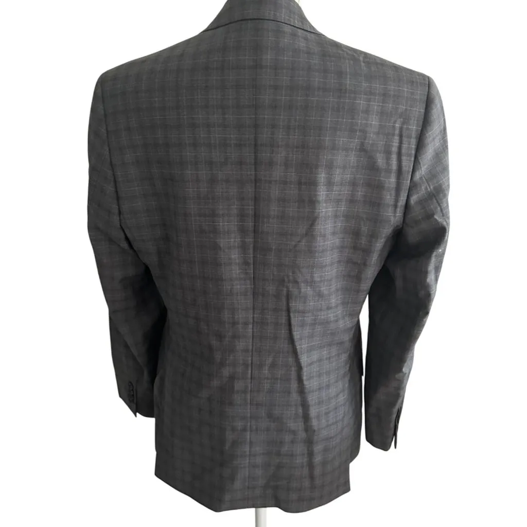 TED BAKER Women's Endurance Plaid Gray Blazer Jacket Size Medium - Image 6