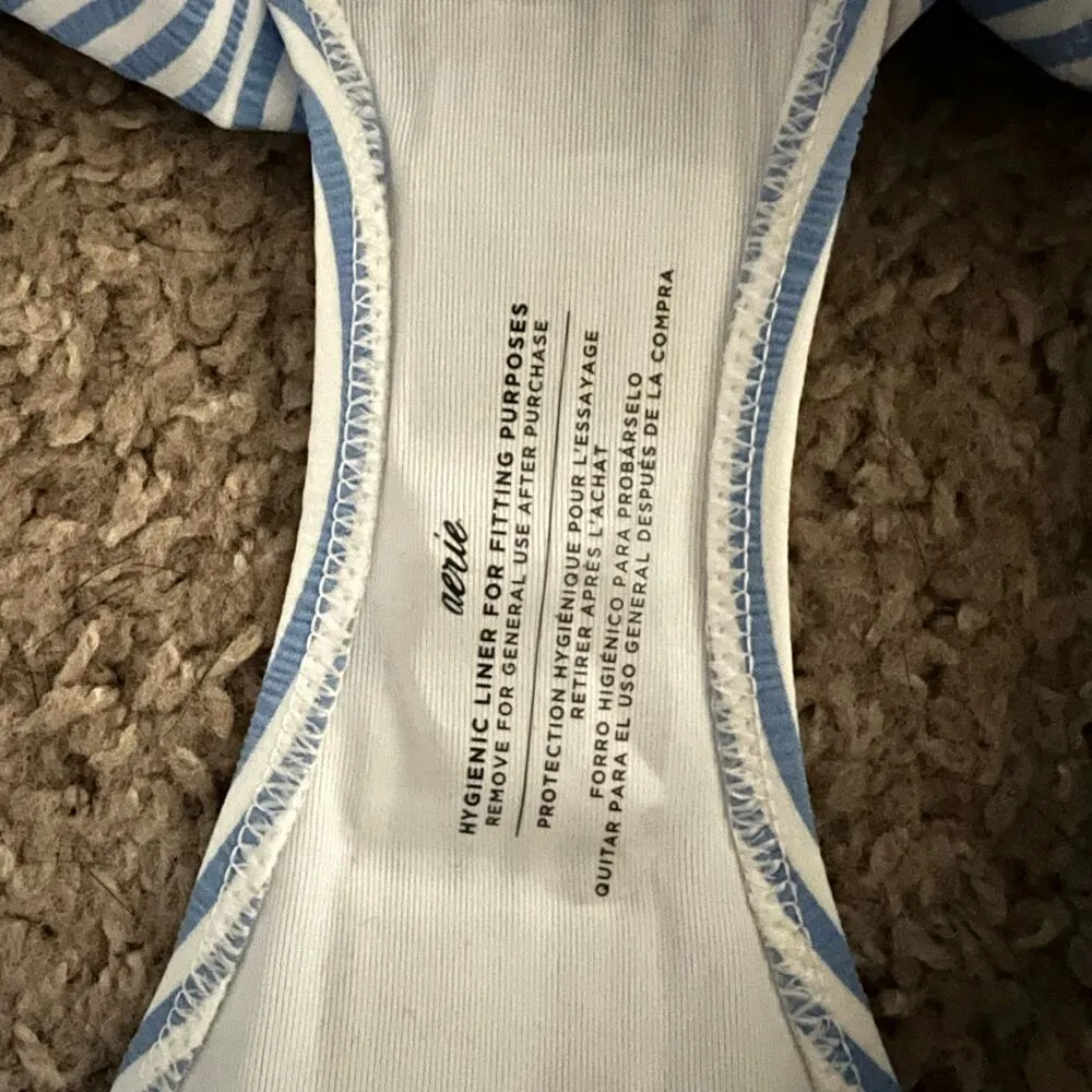 Aerie Seersucker Ruffle Bikini Bottom XXS Women’s Blue Lion 2909 - Image 4