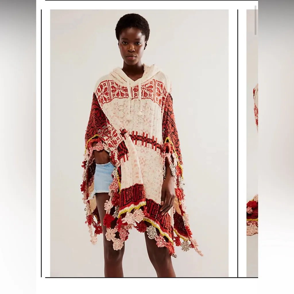 Free People Craft Poncho Sweater- XS/S - Image 2