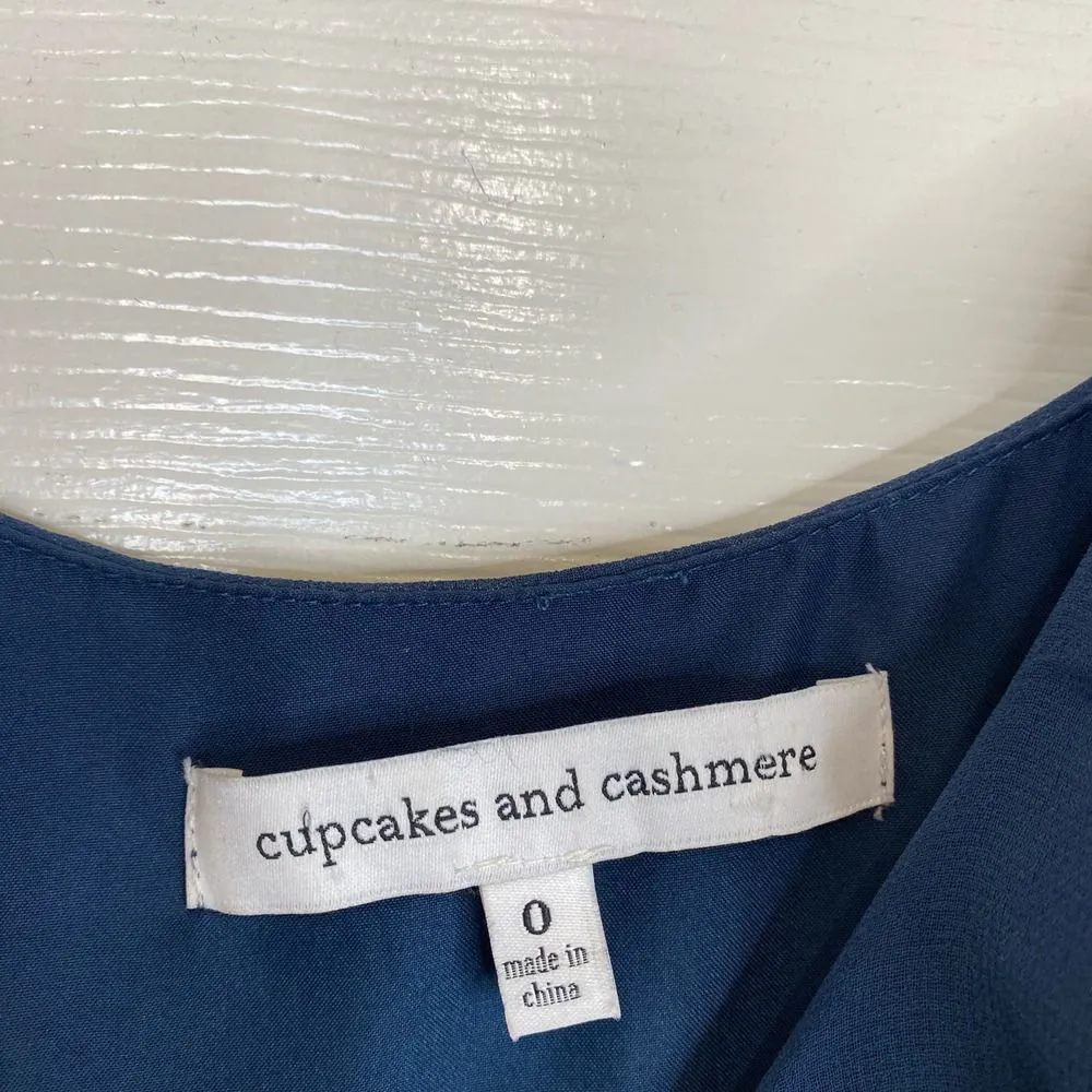 CUPCAKES AND CASHMERE Sundra Cold Shoulder Dress Navy Blue Size 0 - Image 6