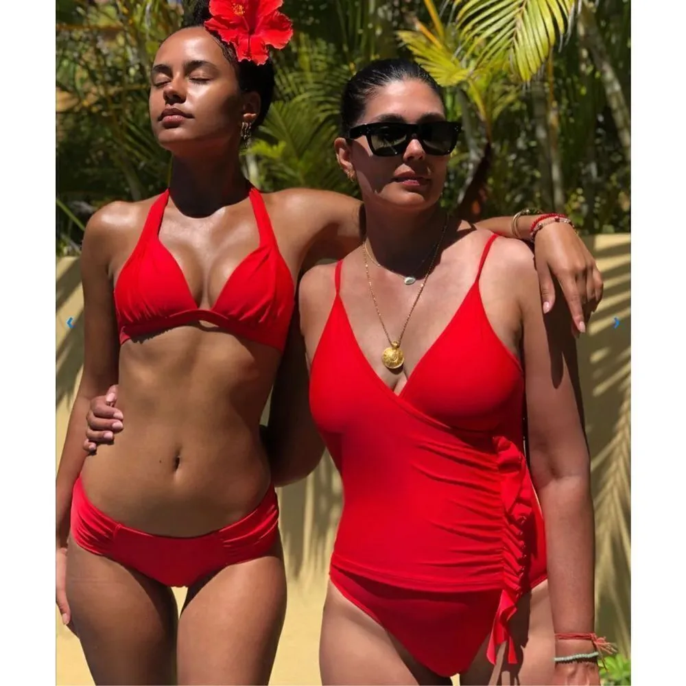 New. Red ruffle one piece. Retails $115 Red - Image 7