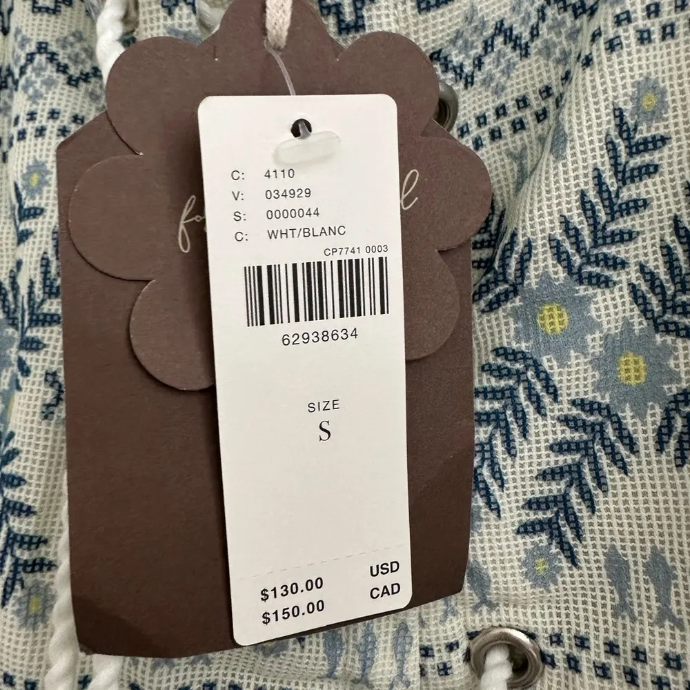 Anthropologie White Smocked Tie Front Tank Top - Image 7