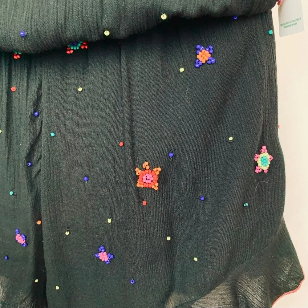 Rocks & Indigo Black Romper with Beading Detail Size L - Image 5