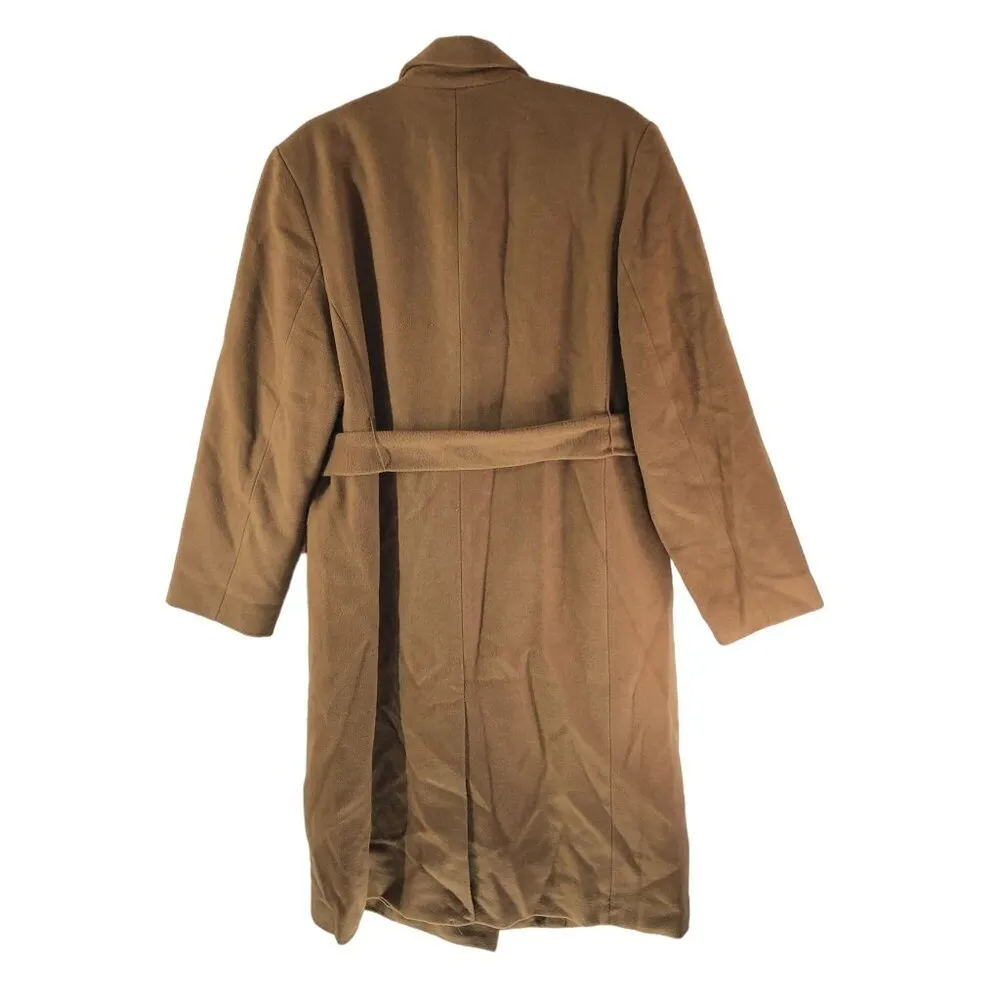 A New Day Womens Long Coat With Belt Wool Blend Double Breasted NWOT Brown S - Image 2