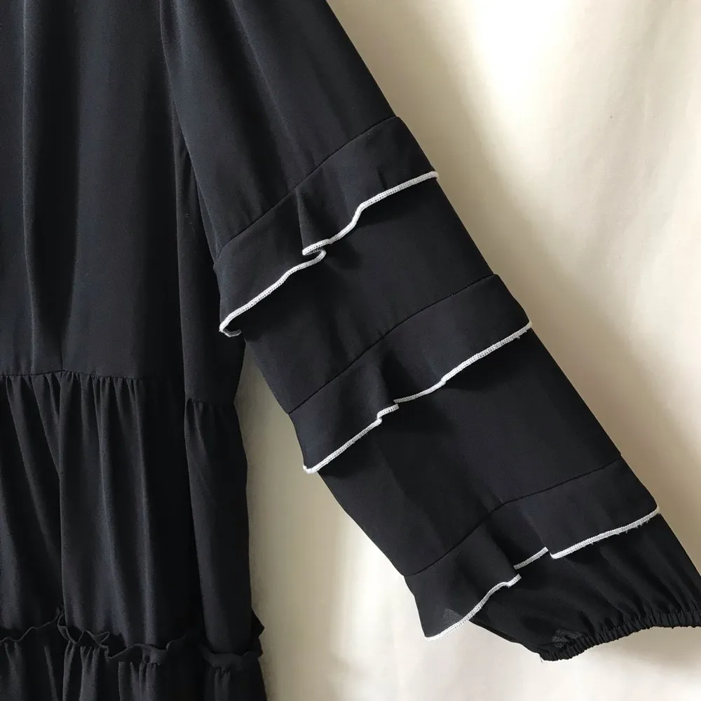 WhoWhatWear Ruffle Neck and Sleeves Dress - Image 5