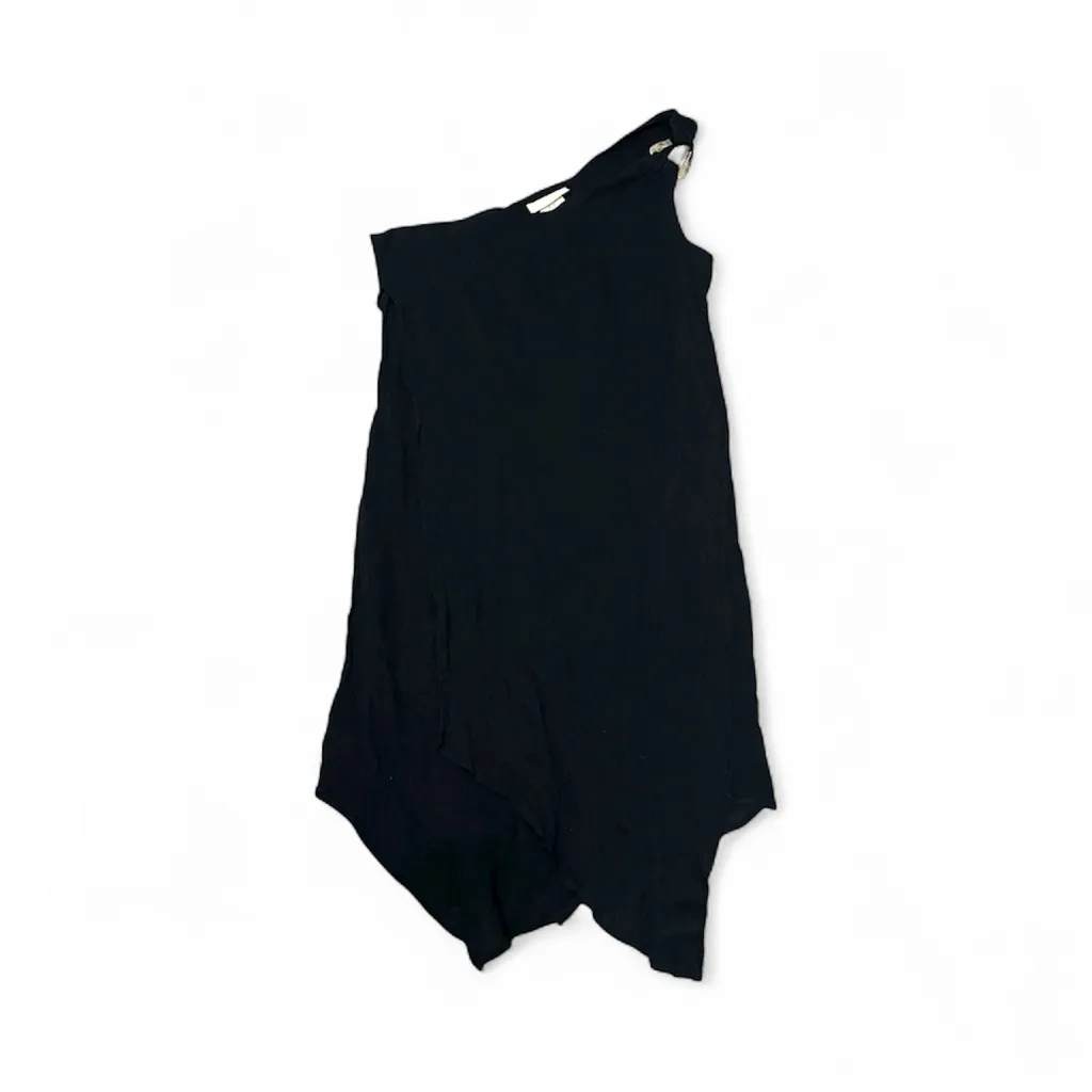 Michael Kors Women's  Swim Cover-Up Dress small Black One-Shoulder Layered Gauze - Image 3