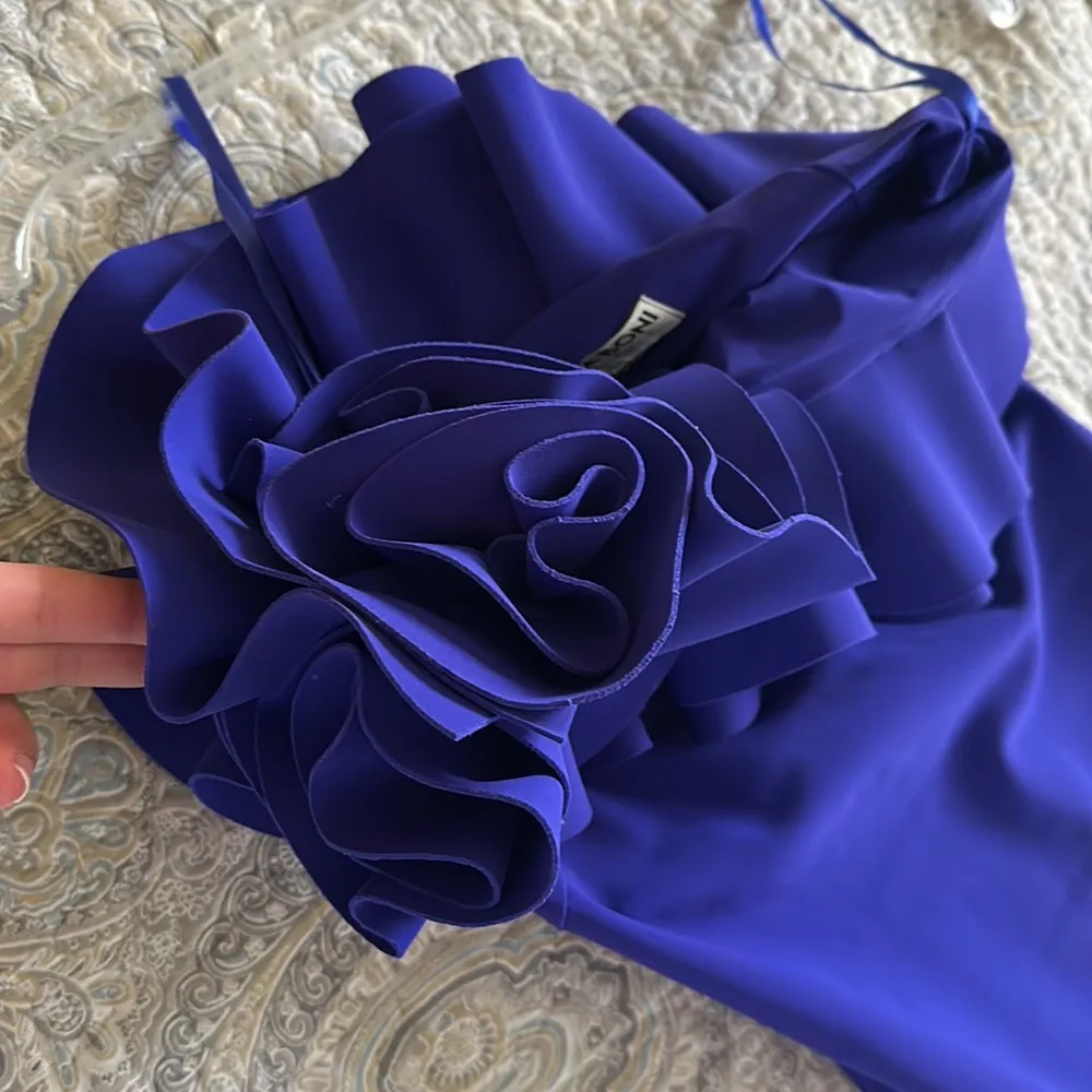 Chiara Boni 38 Purple/Blue Elisir Ruffle Gown - Image 16
