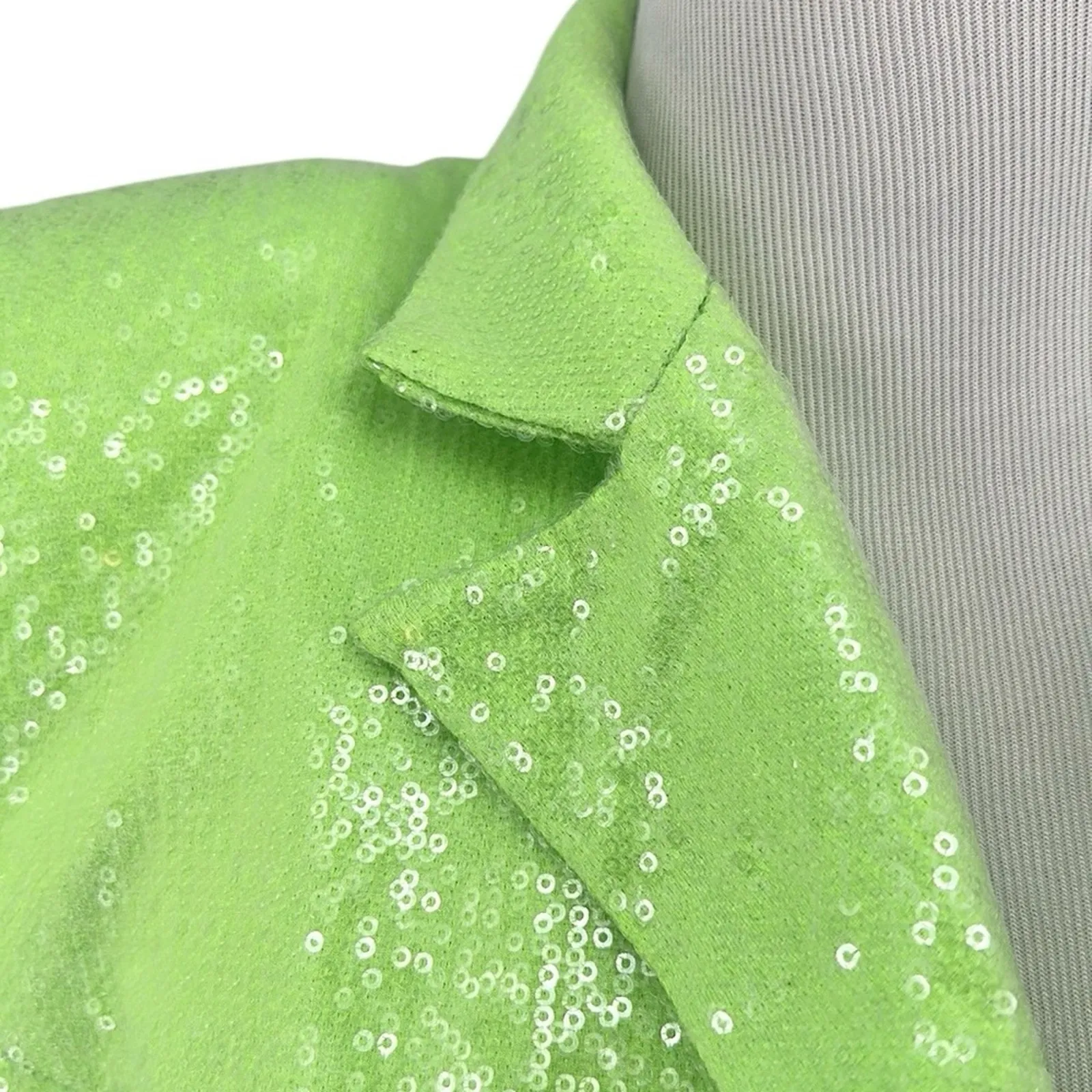 Bronx and Banco Zizi Neon Green Sequin Embellished Blazer Size XS 2 - Image 10