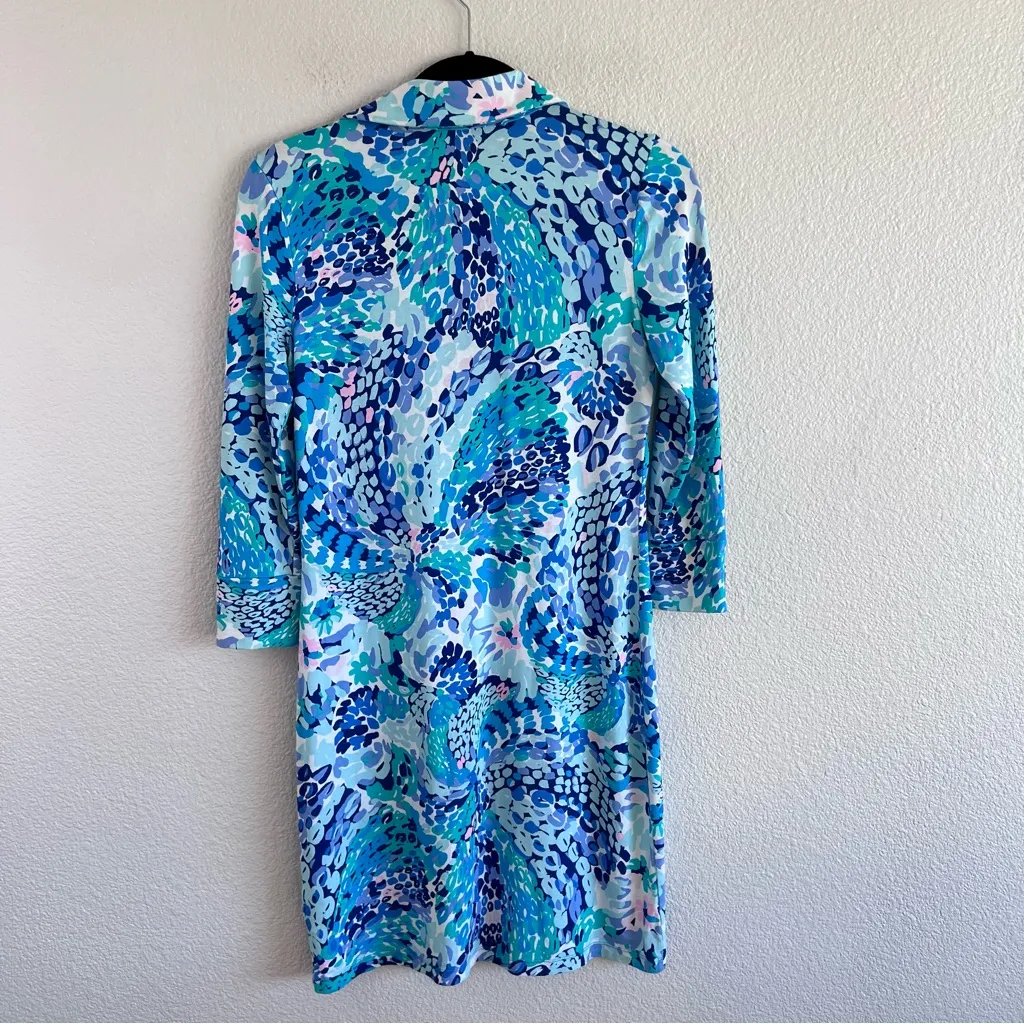 Lily Pulitzer Women's Ansley Polo Dress Turquoise Oasis Wave After Wave - Image 5