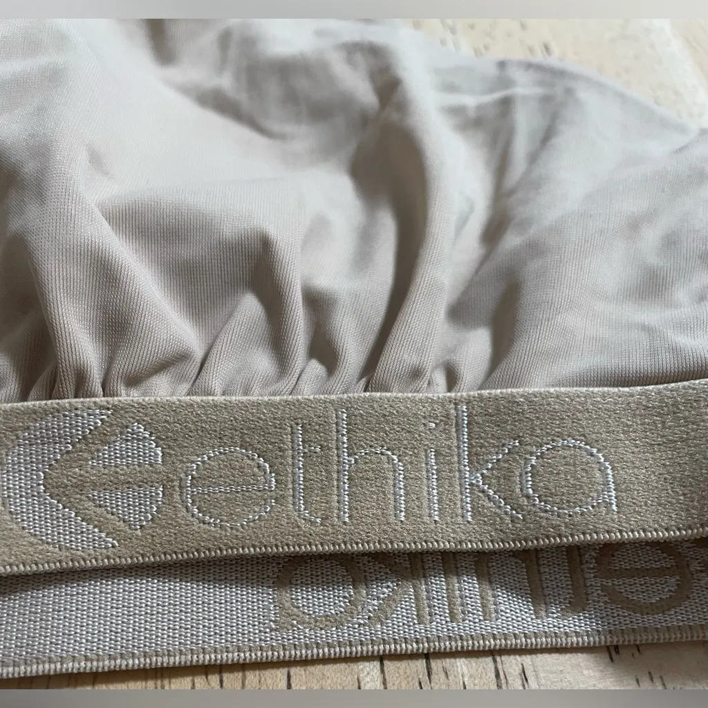 ethika women’s double lined nude modal triangle bra, adjustable straps; size S - Image 2