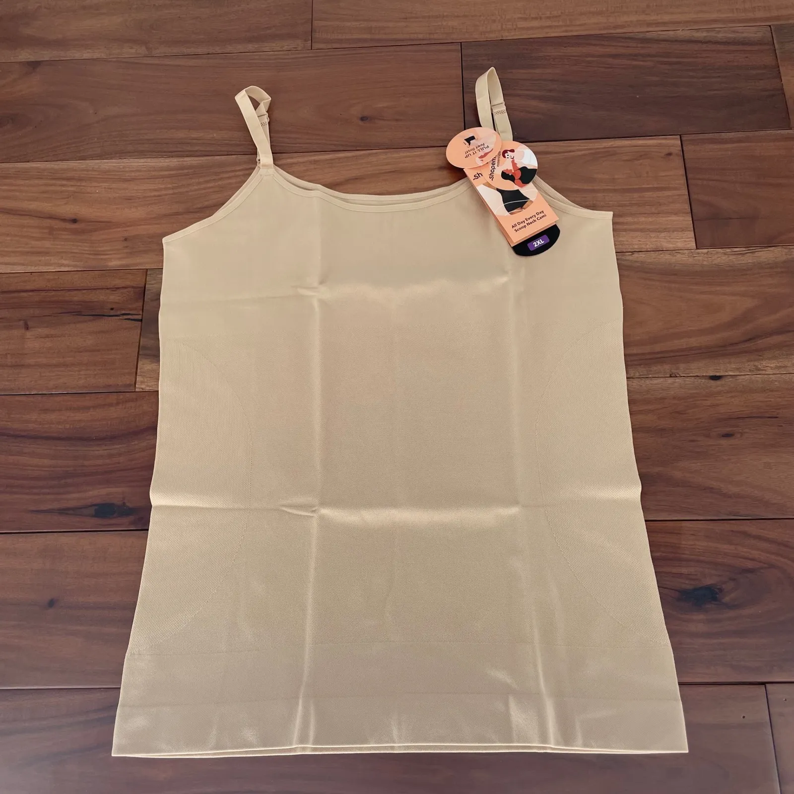 Shapermint Essentials All Day Every Day Scoop Neck Cami Chai Size XXL Tan - Image 2