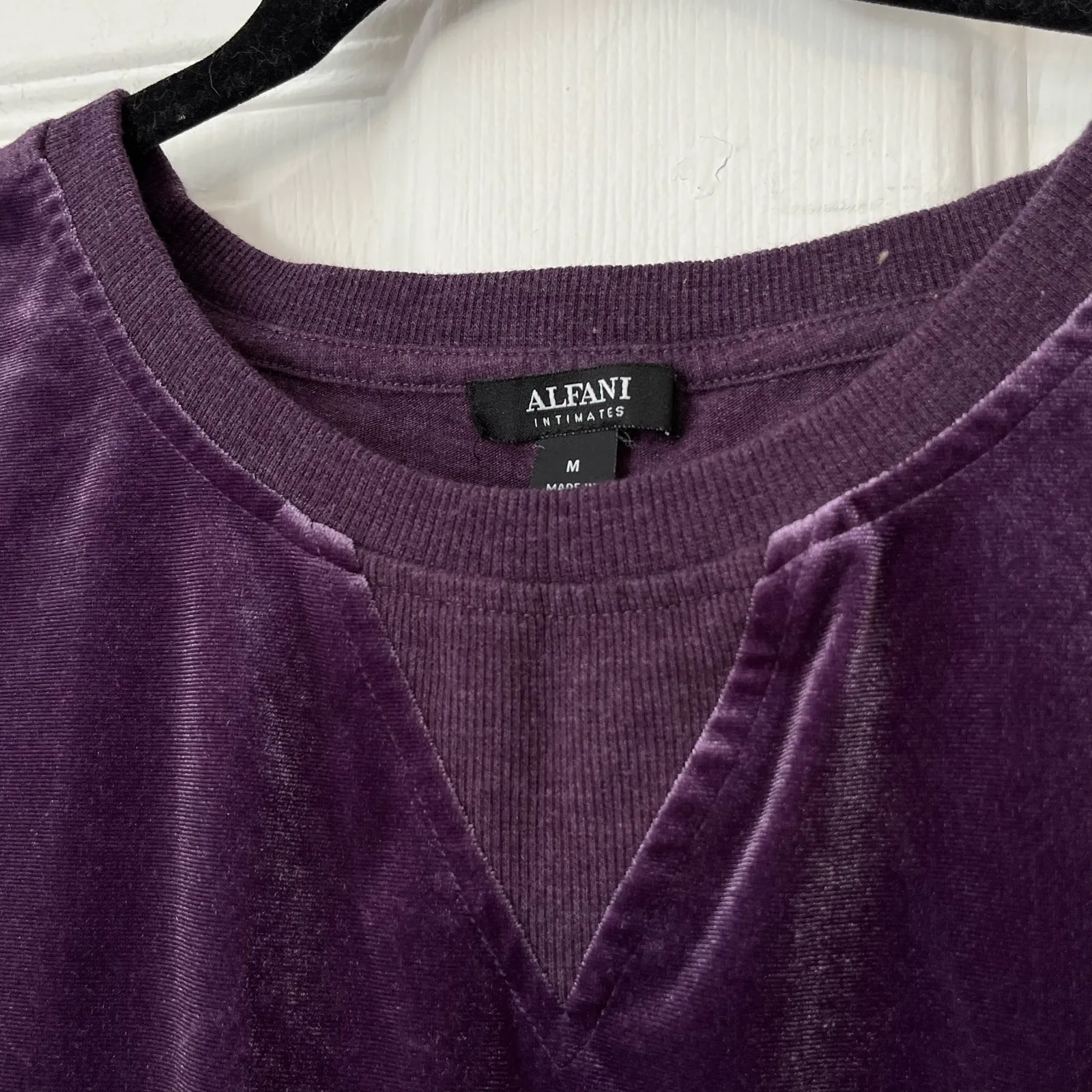 Alfani  Intimates Velour Sweatshirt - Size M - Image 2
