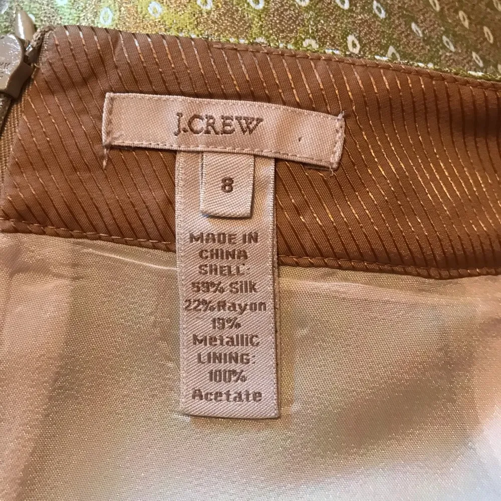 J.Crew Gilded Jacquard Silk Pencil Skirt Sz 8 - Image 5