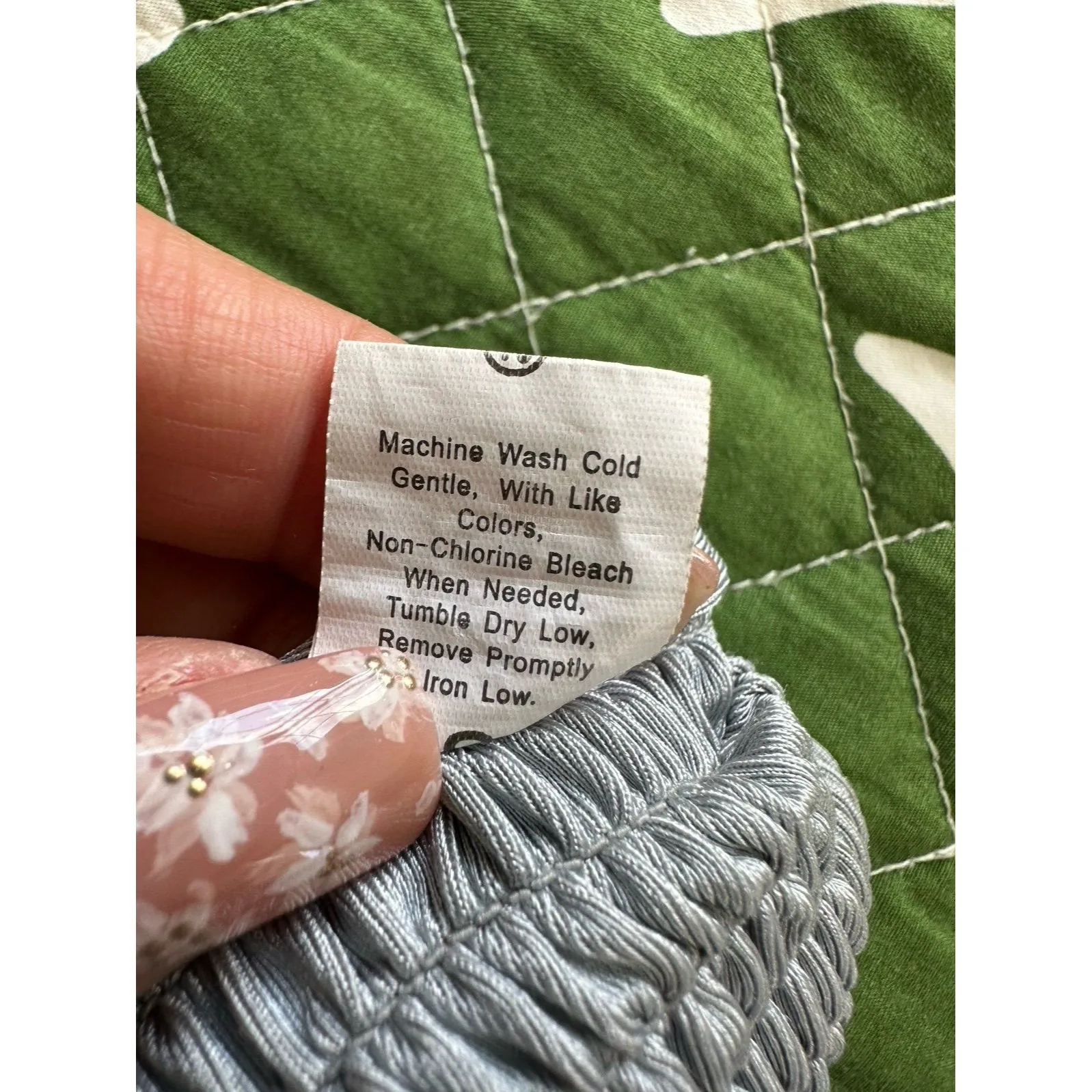 Unbranded Women's Ribbed Smocked Peek A Boo String Side Tie Bikini Swimsuit S Gray - Image 7