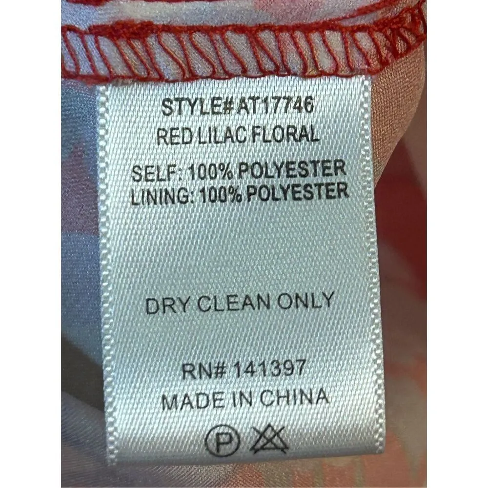 Astr Blouse Size XS red lilac floral short sleeve crop  (8658) Read￼ - Image 5