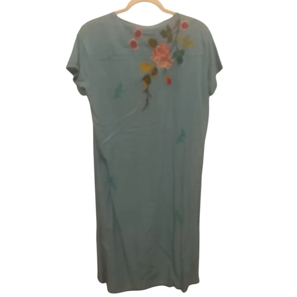 Johnny Was Adele Drape Tunic Dress preppy floral plaid boho resort cruise New S - Image 4