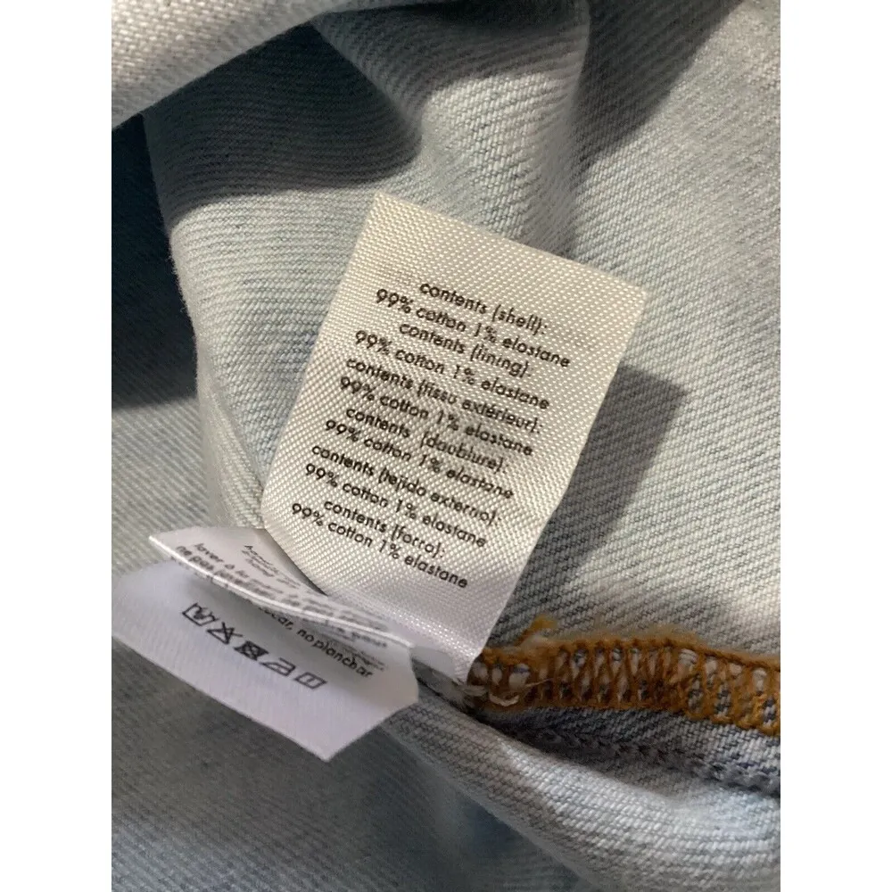 NWT WeWoreWhat Cut Out Denim Mini Skirt Women's L Blue Light Wash High Waist - Image 5