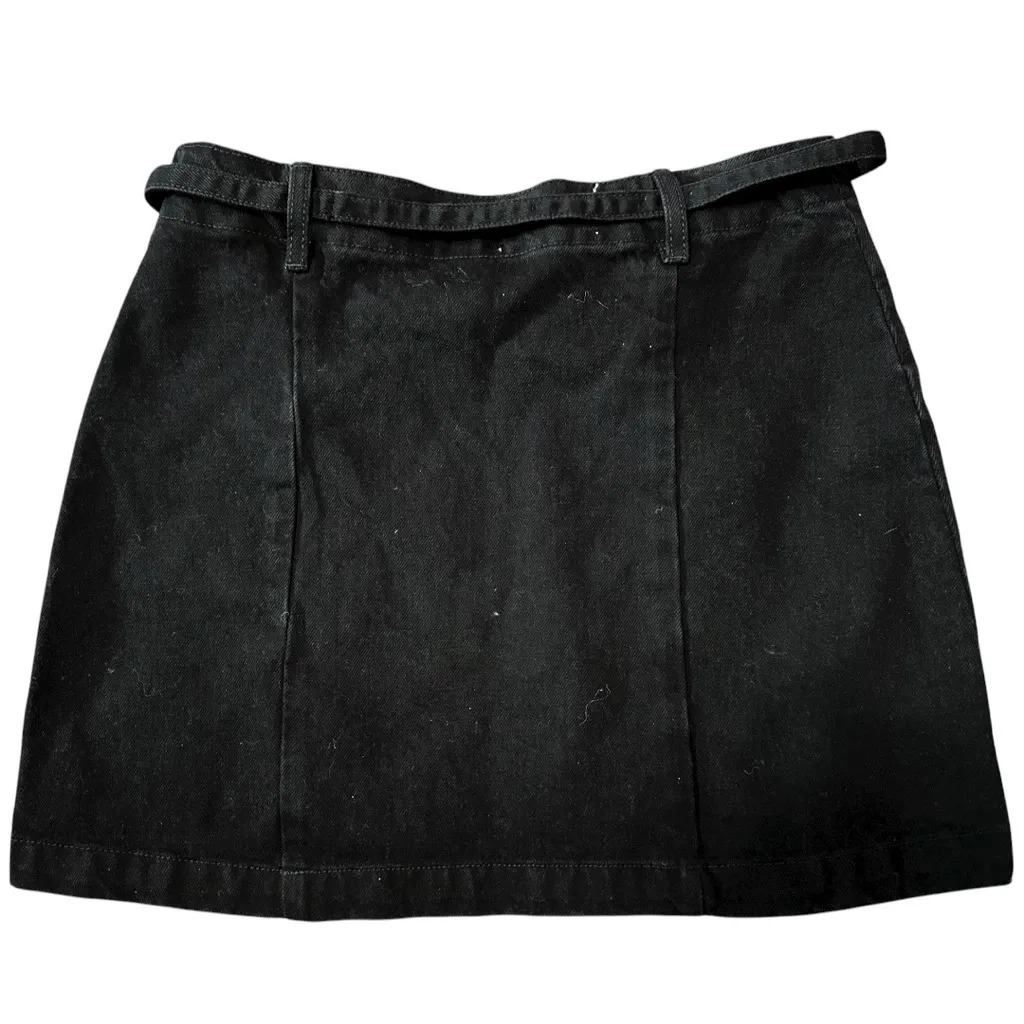 Reformation Jeans NWT Women’s Size 28 Black Tatiana Belted Denim Mini Skirt - Image 4