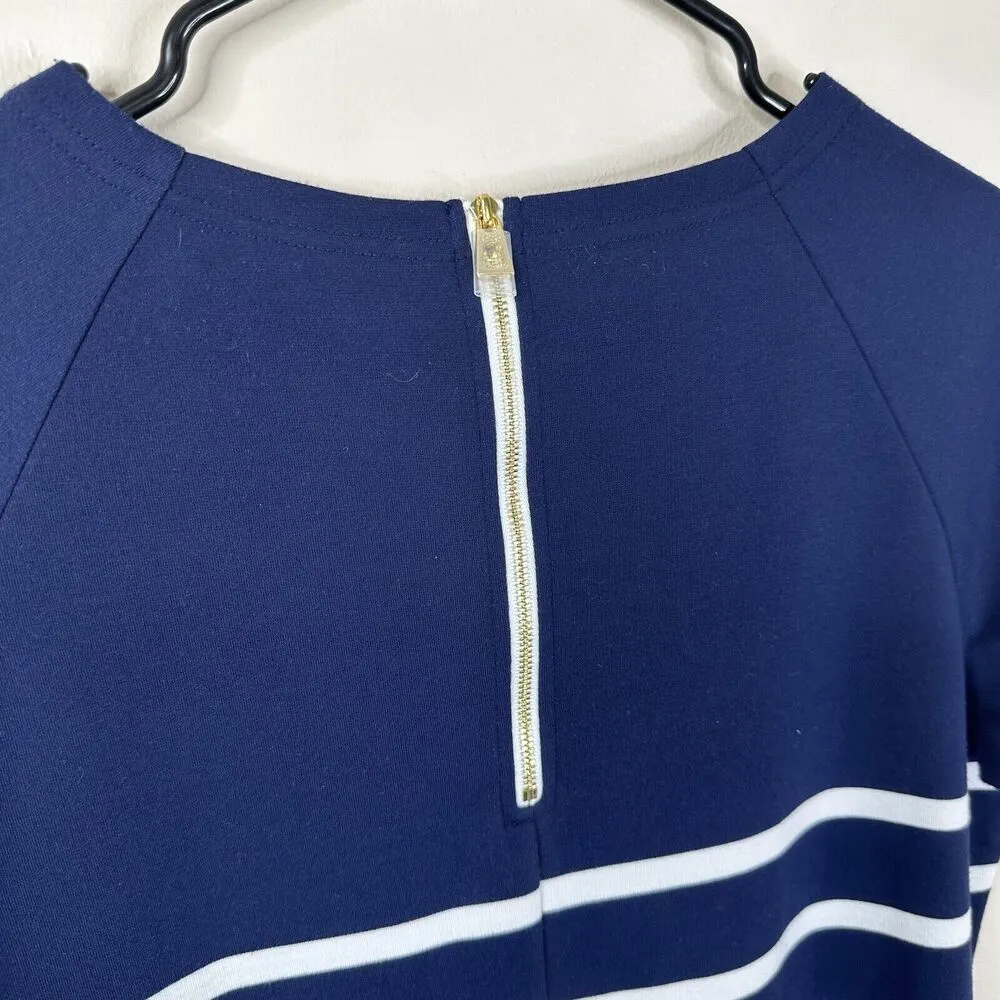 NEW Sail To Sable STS Dress Large Short Sleeve Navy White Stripe Nautical Shift - Image 16