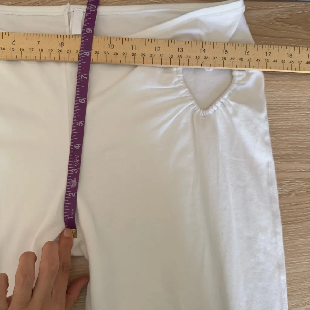 Skims XL Heart Flare Cotton Jersey Leggings White Coquette Low Rise Minimal - Image 8