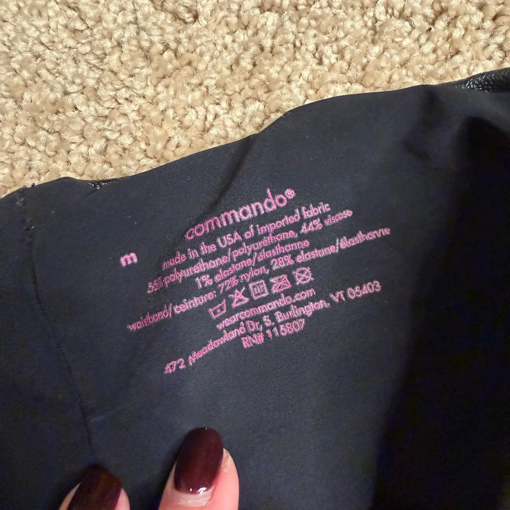 Commando Faux Leather Leggings Black Size Medium - Image 3