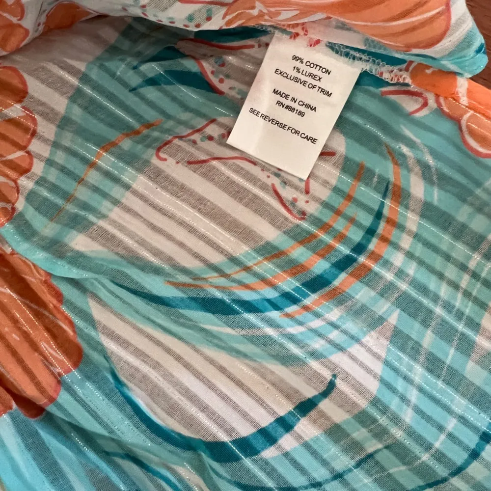 Lilly Pulitzer Shiny silver thread floral print tops - Image 11