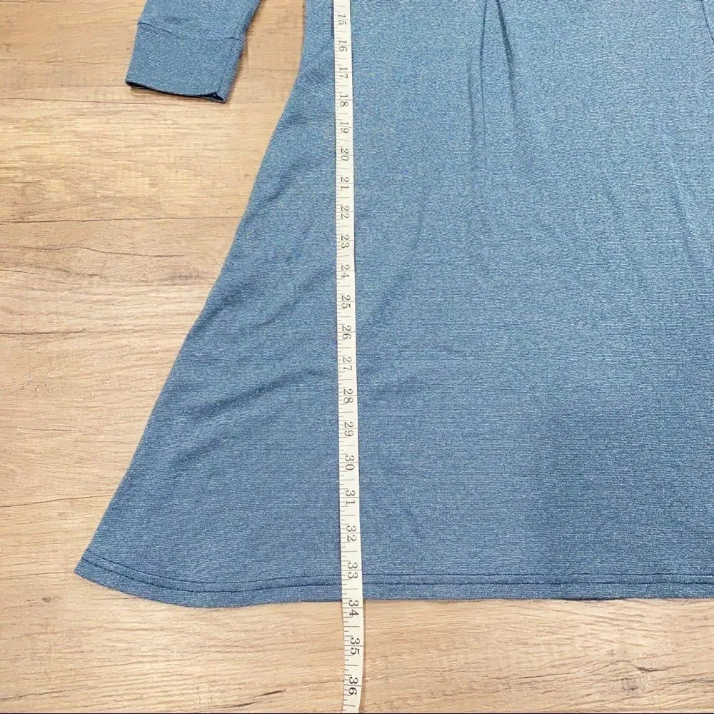 Michael Stars Cowl neck Sparkle‎ blue fit & flare Dress size Small office party - Image 5