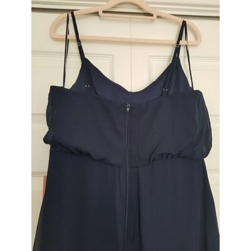 Birdy Grey Gwennie Dress Gown Chiffon Navy Blue Bridesmaid Dress Size Large - Image 5