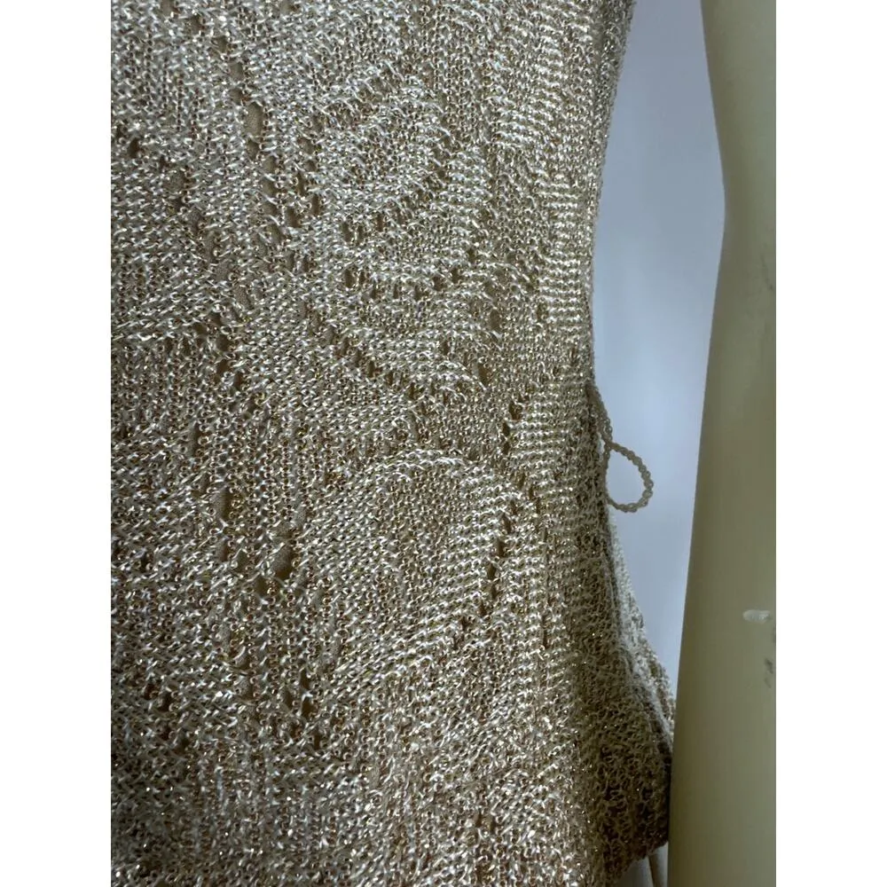 Vintage Y2K Bari Jay Champaign Maxi Dress Gown lace bodice full skirt size 11 - Image 11