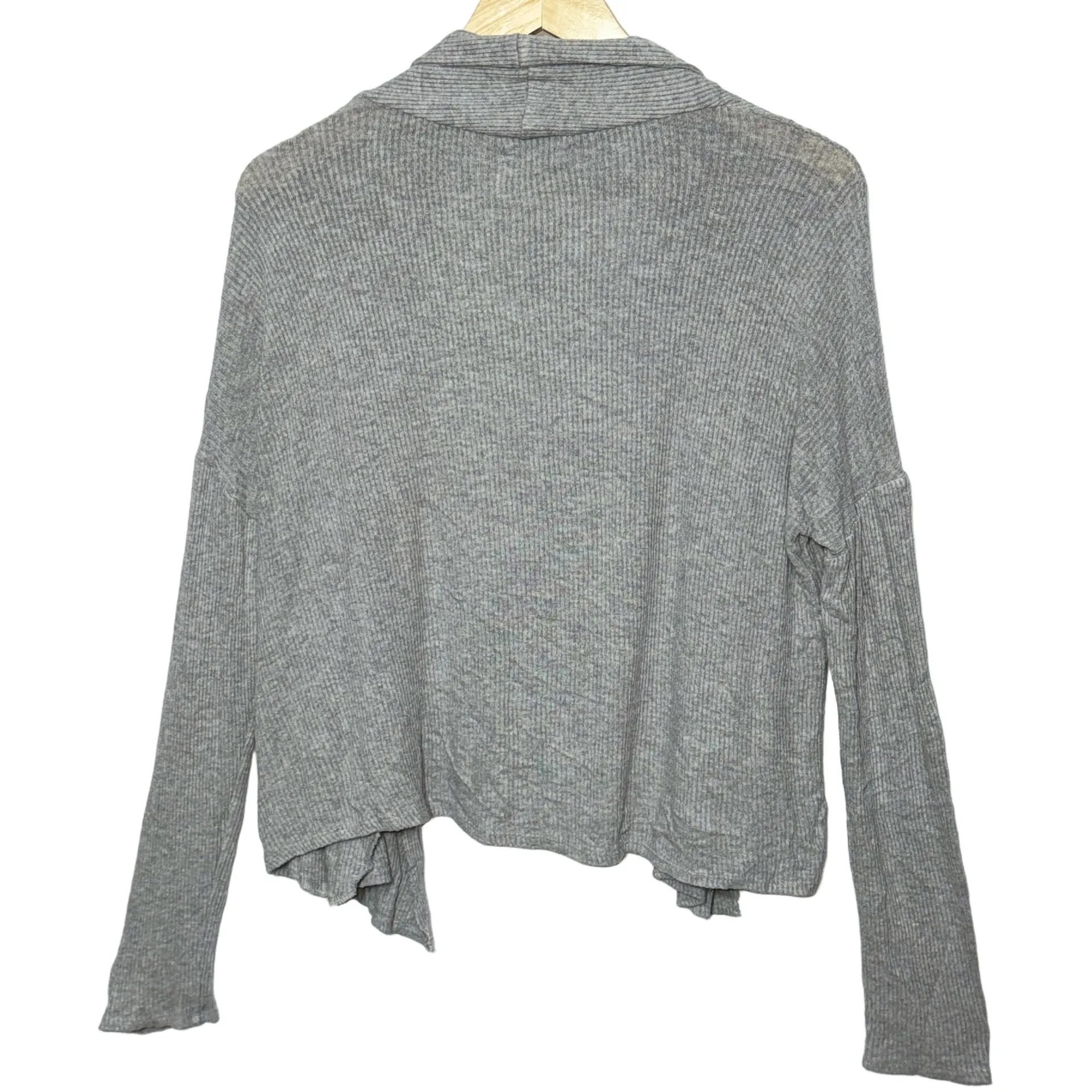 NEW Velvet by Anthropologie Gray Ribbed Knit Long Sleeve Cardigan Sweater Size S - Image 3