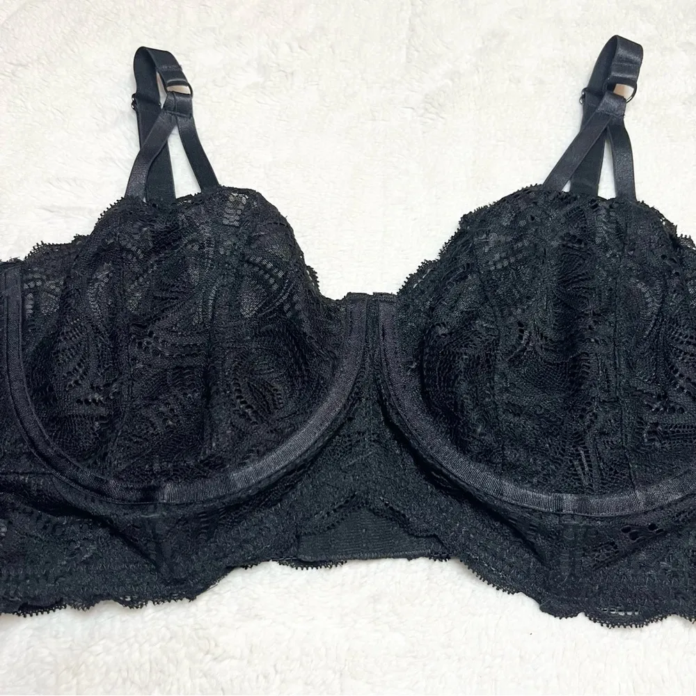 Torrid Curve Black Lace Underwire Longline Bralette Size 2X - Image 4