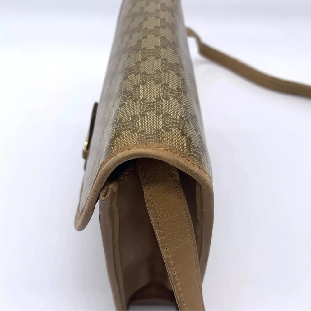 CELINE • Vintage Macadam Triomphe canvas and leather shoulder bag - Image 5