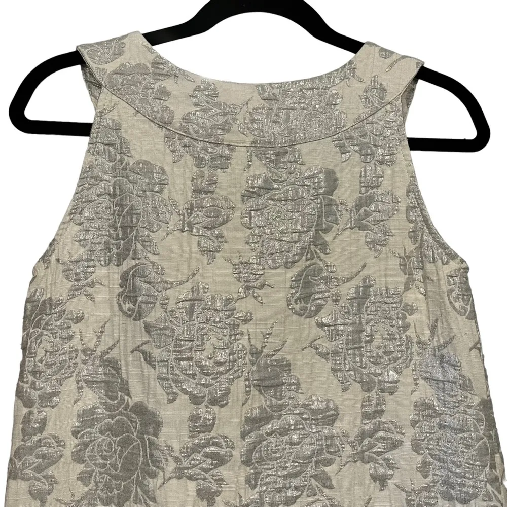 Renee C by So Cool Pullover Mod Tunic Mini Dress Ivory Metallic - Image 4