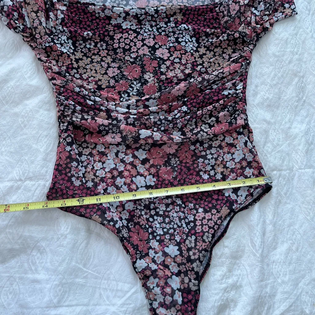 Floral shear longsleeve Bodysuit Black Size M - Image 4
