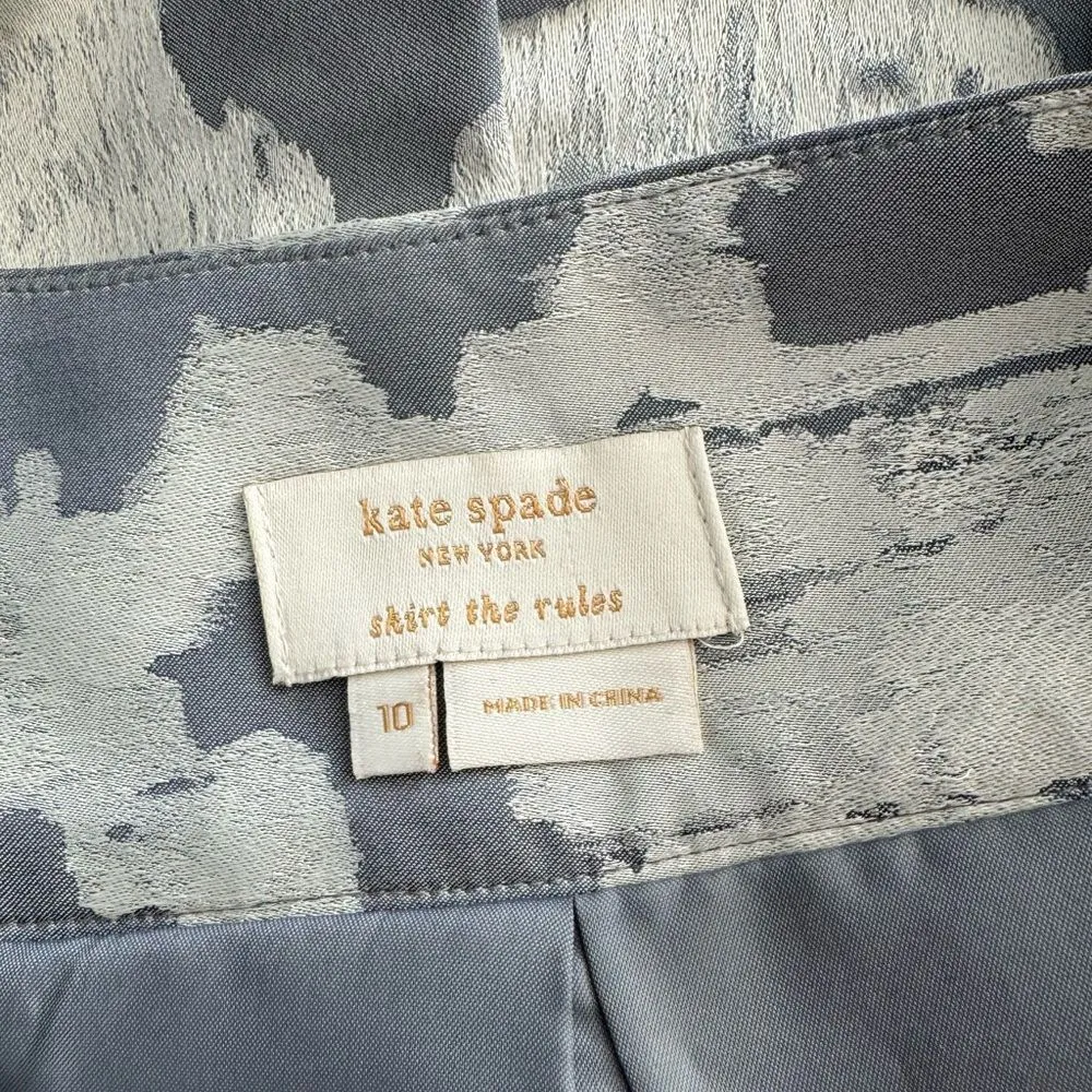 Kate Spade SZ 10 grey printed a-line skirt - Image 6