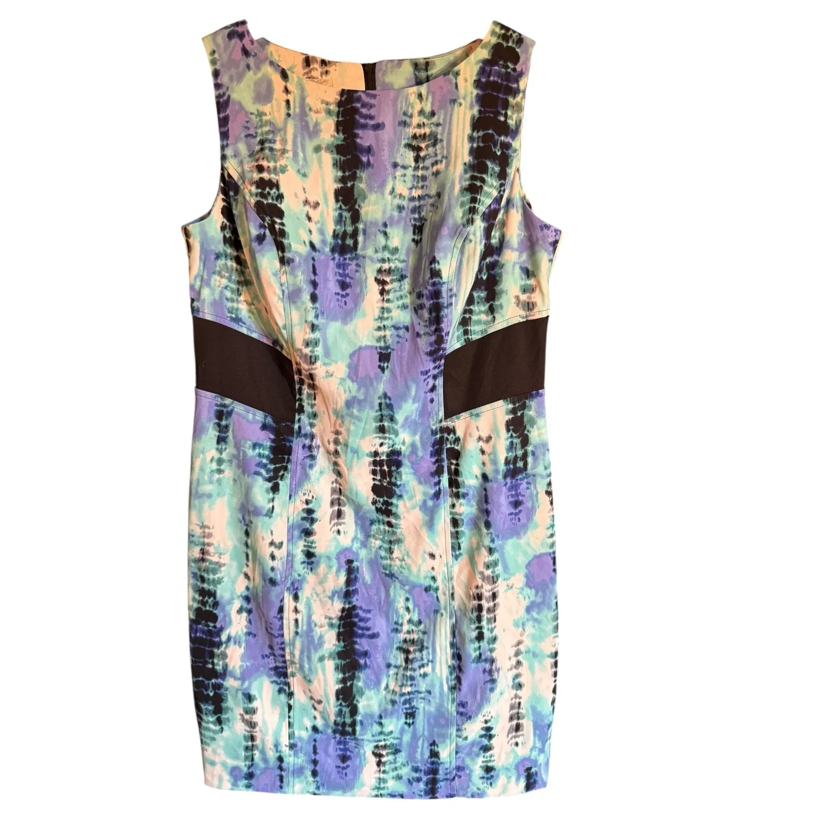 Dress Barn Blues, White, and Black Sleeveless Dress Size 14 Blue - Image 2