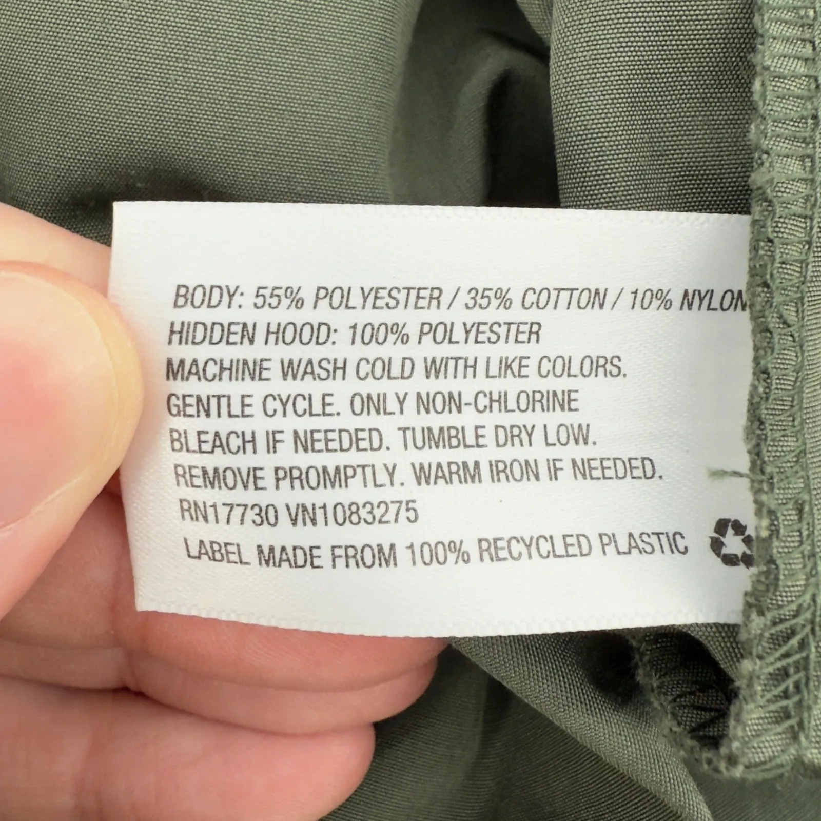 A New Day Anorak‎ Full Zip Utility Jacket Army Green Women S Hidden Hood Pockets - Image 7