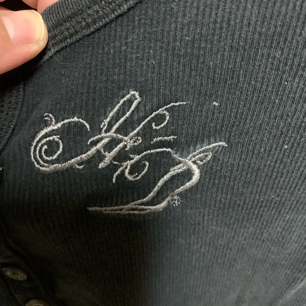 Women’s Harley Davidson Black Fitted Buttoned Blouse - Image 3