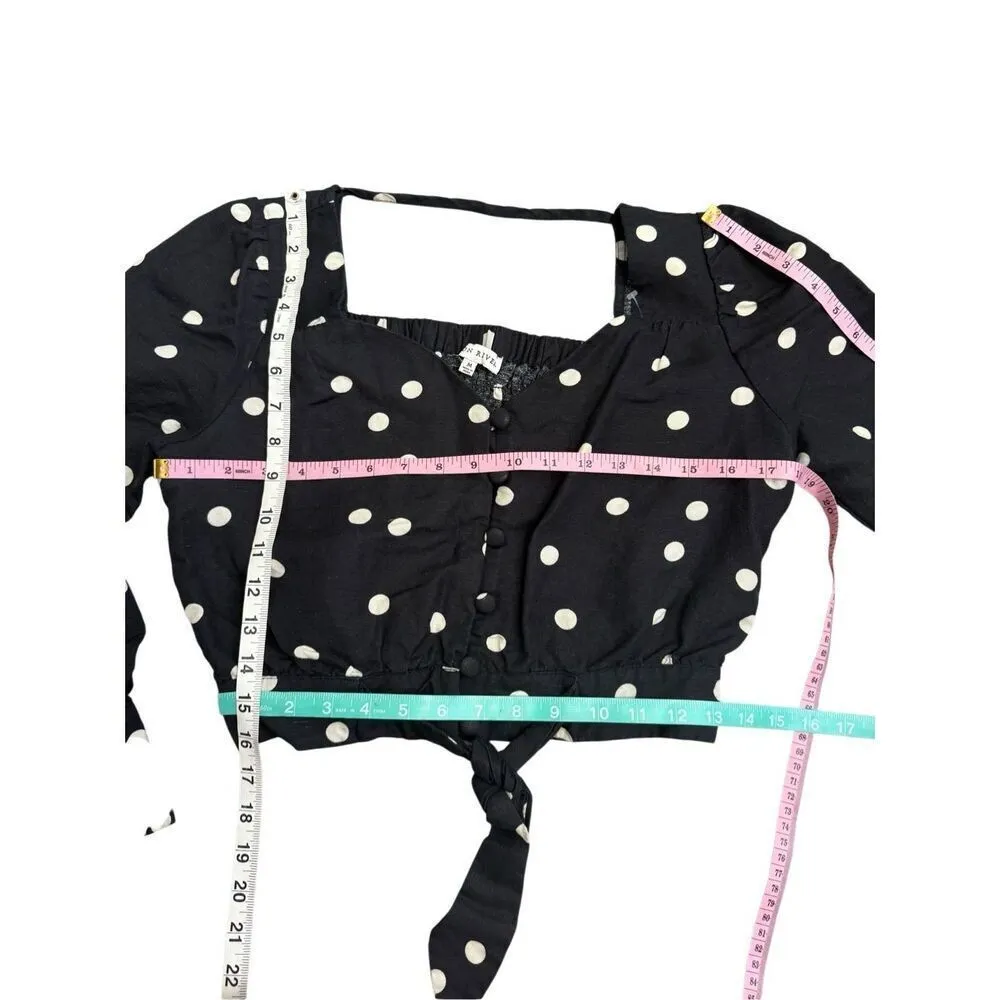 Moon river padme polka dot blouse size Medium - Image 4