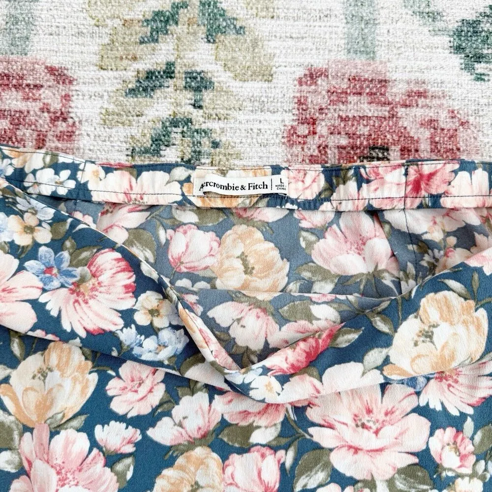 Abercrombie & Fitch Skirt Womens Large Floral Cottagecore Preppy Side Slit Boho - Image 5