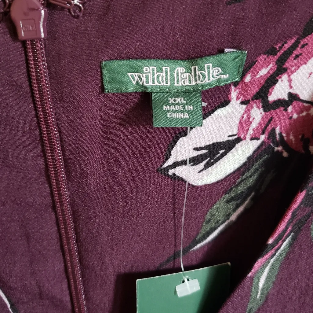 Wild Fable NWT‎ XXL 2X Plum Floral Jumpsuit Romper Pantsuit NEW - Image 4