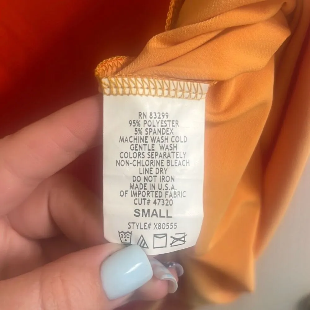 ✨Sublime x Jay Godfrey Orange Ombre Cowl Neck Sz Small Dress✨ - Image 6